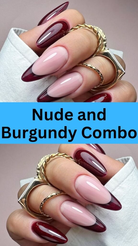 nude-and-burgundy-combo-fall-nail-nailstrends.com