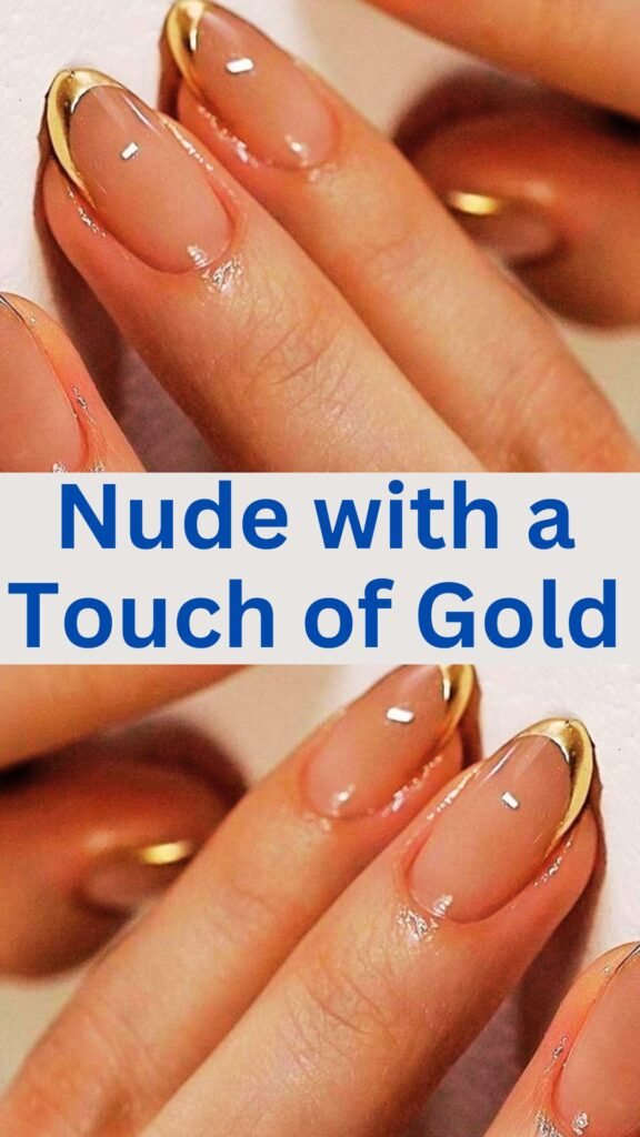 nude-with-a-touch-of-gold-minimalist-fall-nail-naistrends.com