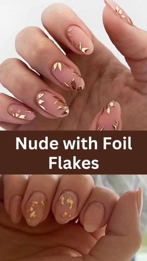 nude-with-foil-flakes-fall-nail-nailstrends.com