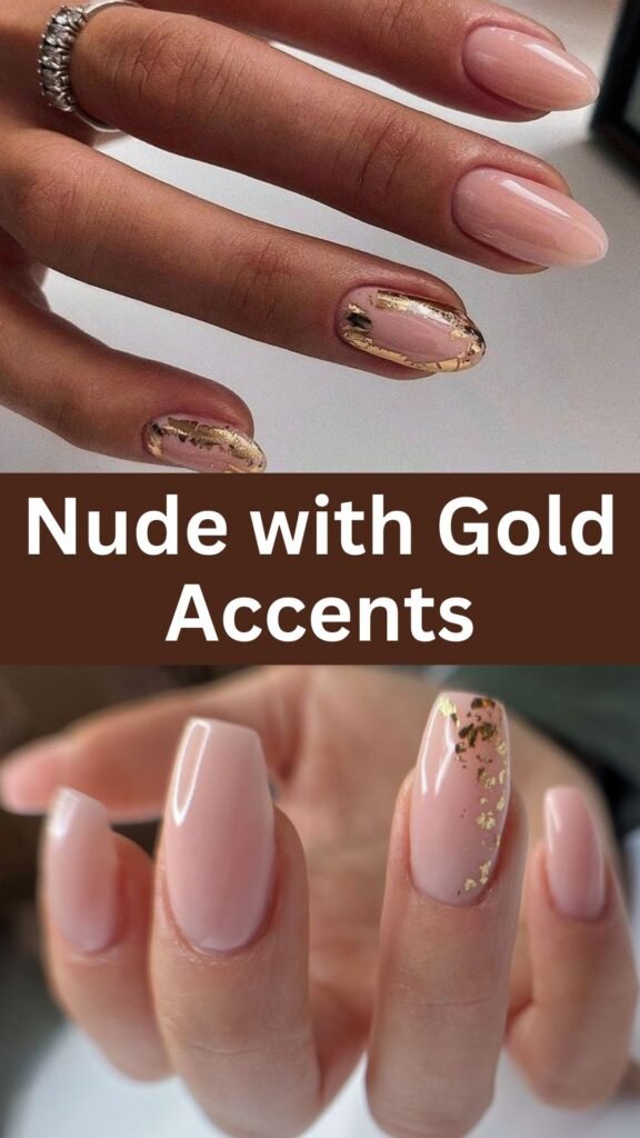 nude-with-gold-accents-fall-nail-nailstrends.com