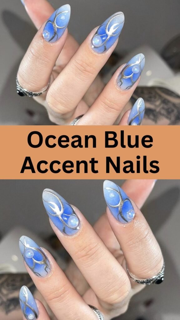 ocean-blue-accent-nails-fall-blue-nails-nailstrends.com