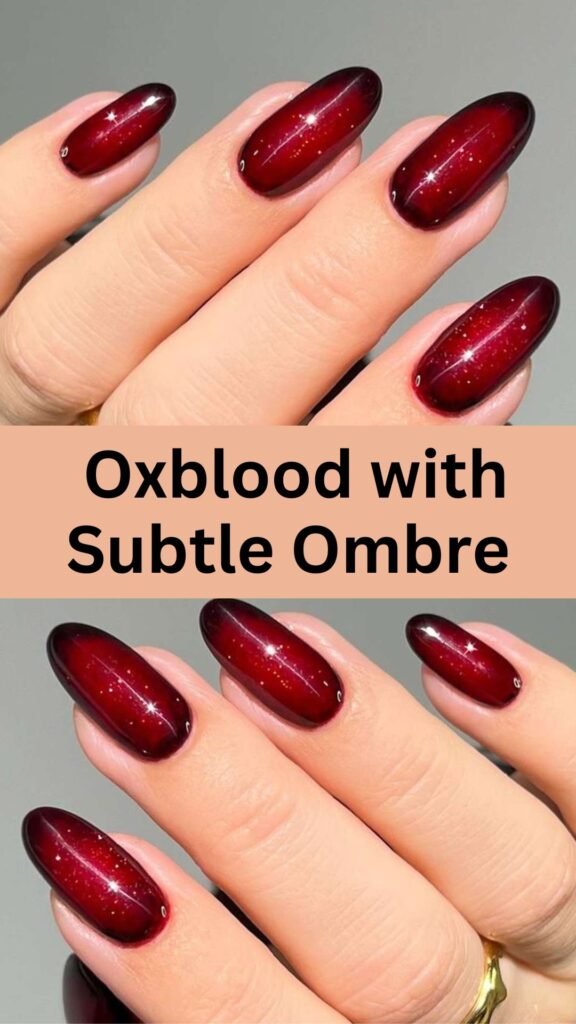 oxblood-with-subtle-ombre-dark-fall-nails-nailstrends.com