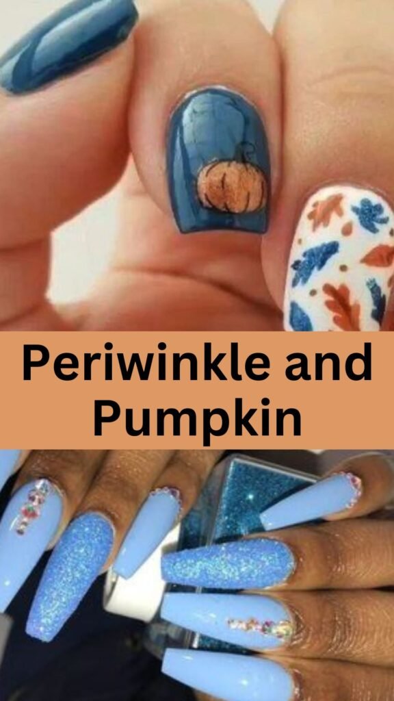 periwinkle-and-pumpkin-fall-blue-nails-nailstrends.com