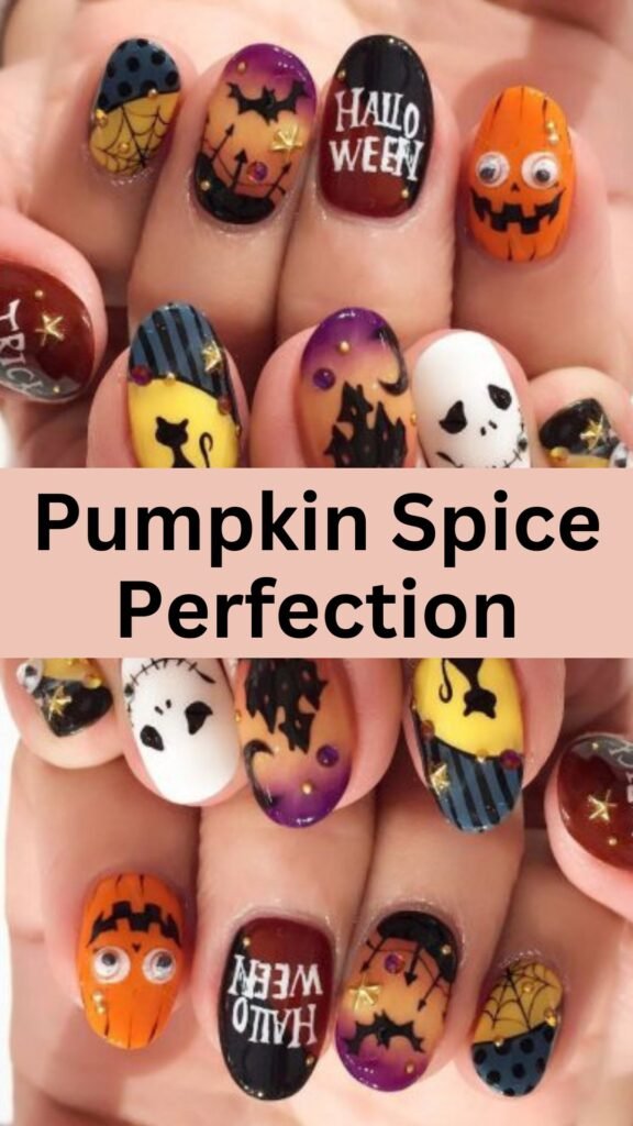 pimpkin-spice-perfection-halloween-nail-art-designs-nailstrends.com