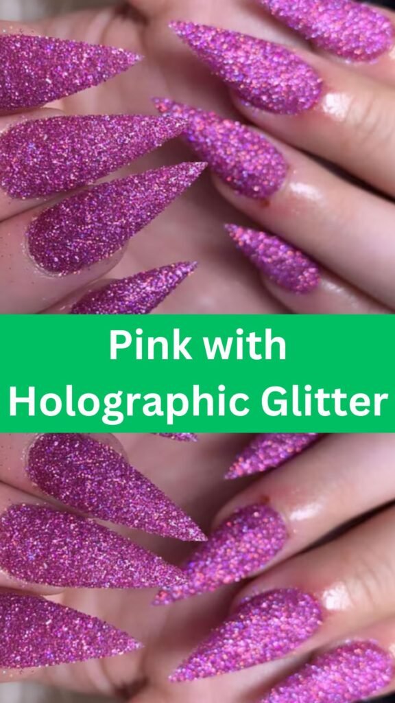 pink-with-holographic-glitter-simple-pink-nail-design-nailstrends.com