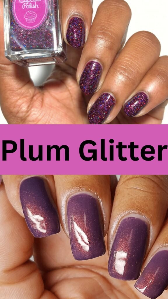 plum-glitter-fall-nail-for-dark-skin-nailstrends.com