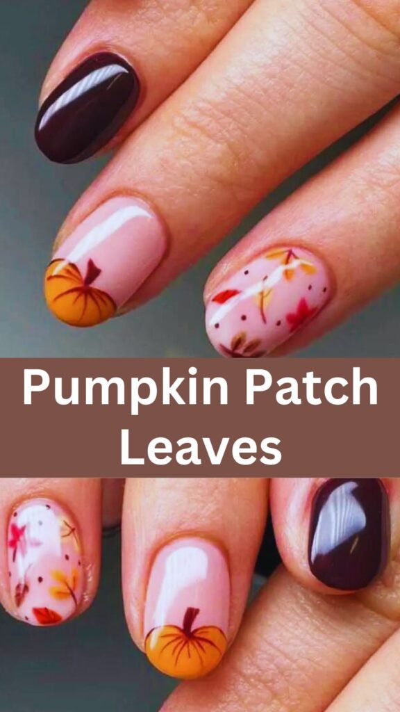 pumpkin-patch-leaves-fall-nail-nailstrends.com