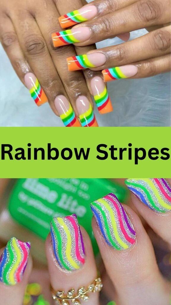 rainbow-stripes-girly-and-cute-acrylic-nail-nailstrends.com