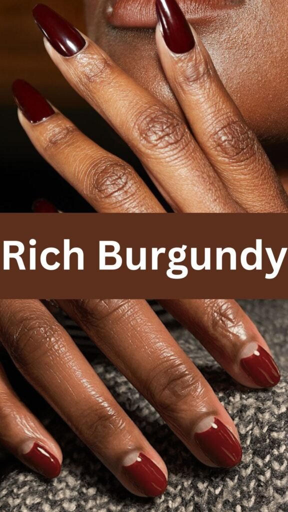 rich-burgundy-fall-nail-for-dark-skin-nailstrends.com