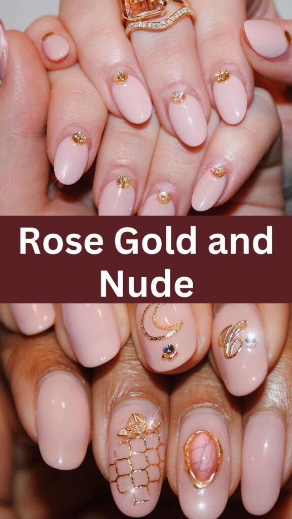 rose-gold-and-nude-metallic-accented-fall-nails-nailstrends.com