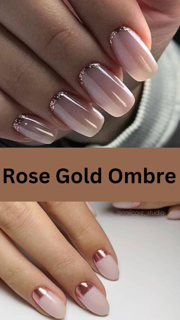 rose-gold-ombre-metallic-accented-fall-nails-nailstrends.com