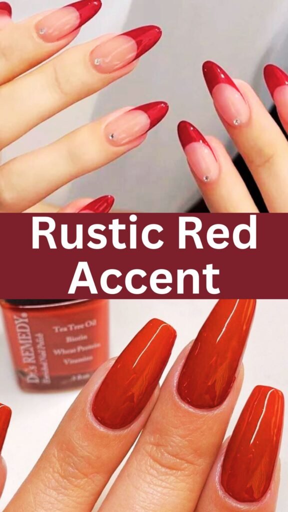 rustic-red-accent-minimalist-fall-nail-naistrends.com