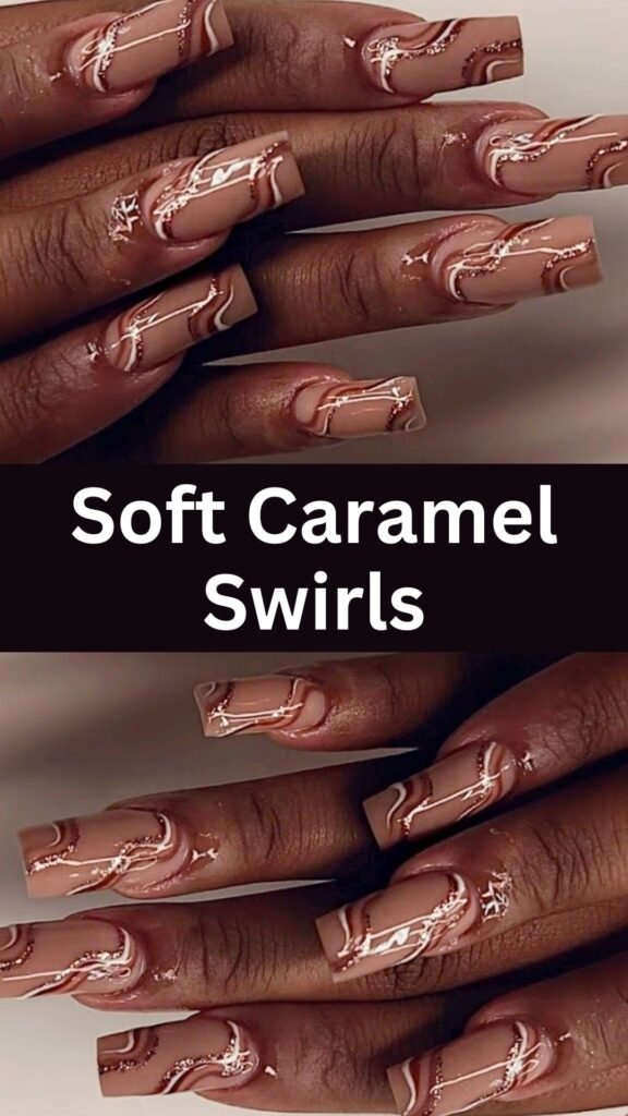 soft-caramel-swirls-fall-brown-nail-nailstrends.com