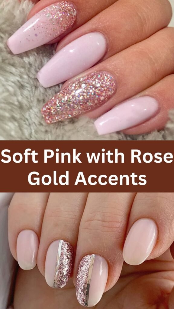 soft-pink-with-rose-gold-accents-simple-pink-nail-design-nailstrends.com