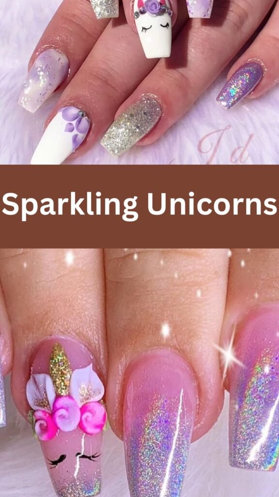 sparkling-unicorns-girly-and-cute-acrylic-nail-nailstrends.com