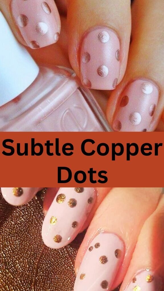 subtle-copper-dots-minimalist-fall-nail-naistrends.com