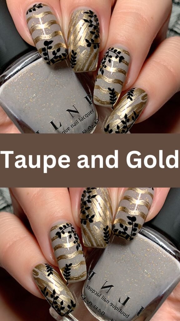 taupe-and-gold-cozy-fall-nail-nailstrends.com