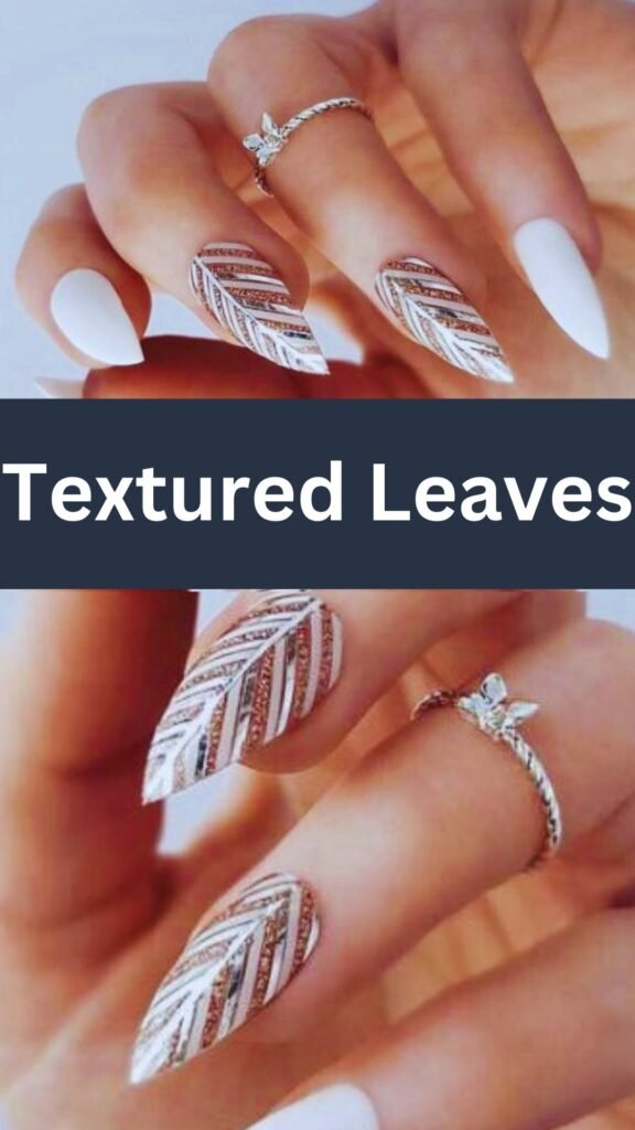 textured-leaves-Stamping-Technique-Fall-Nails-nailstrends.com