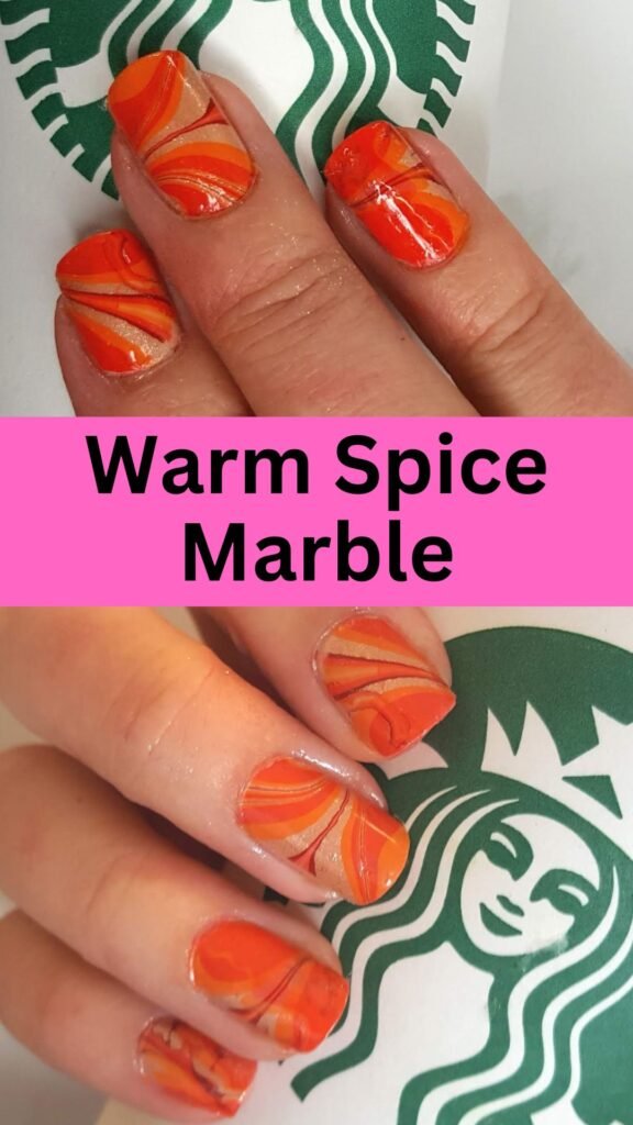 warm-spice-marble-fall-marble-nail-designs-nailstrends.com