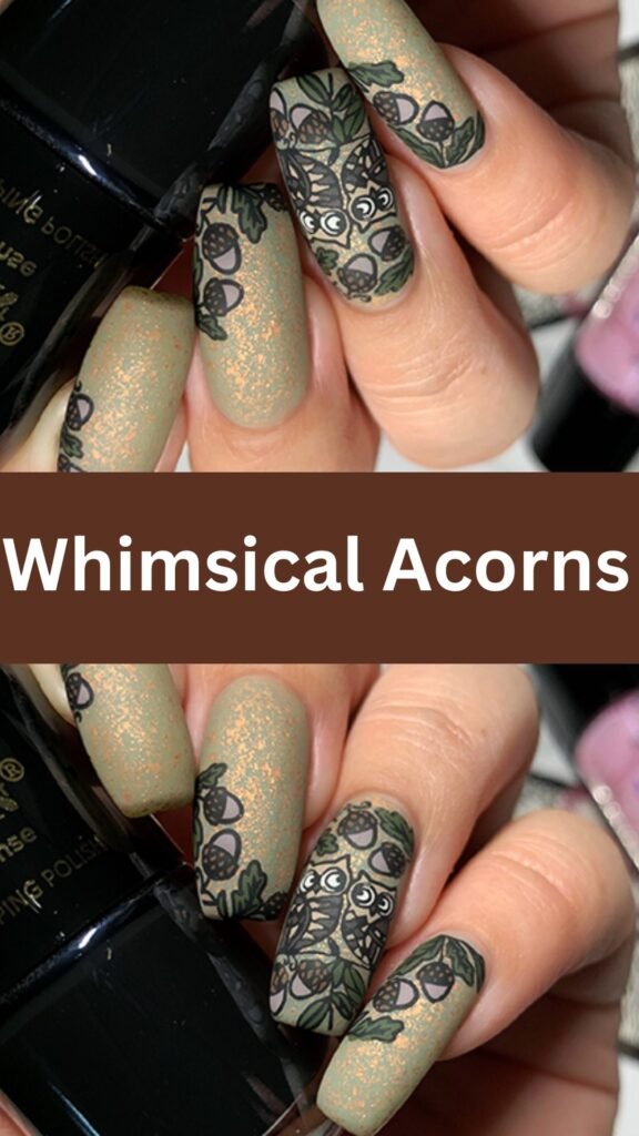 whimsical-acorns-acrylic-nails-for-fall-nailstrends.com