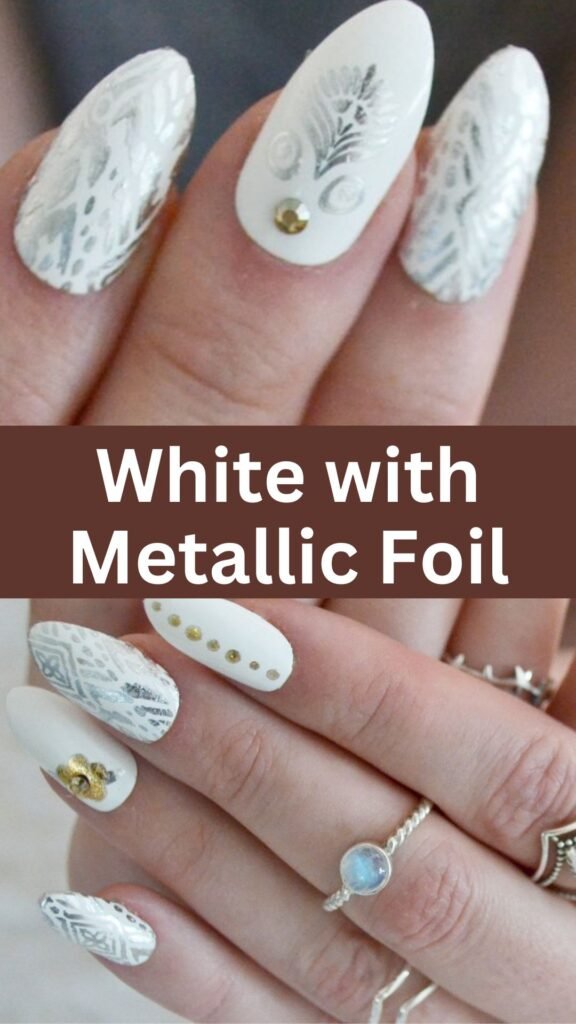 white-with-metallic-foil-white-nails-nailstrends.com