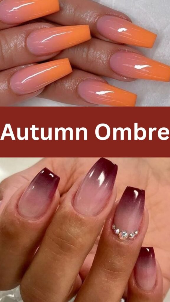 autumn-ombre-fall-coffin-nail-art-designs-nailstrends.com