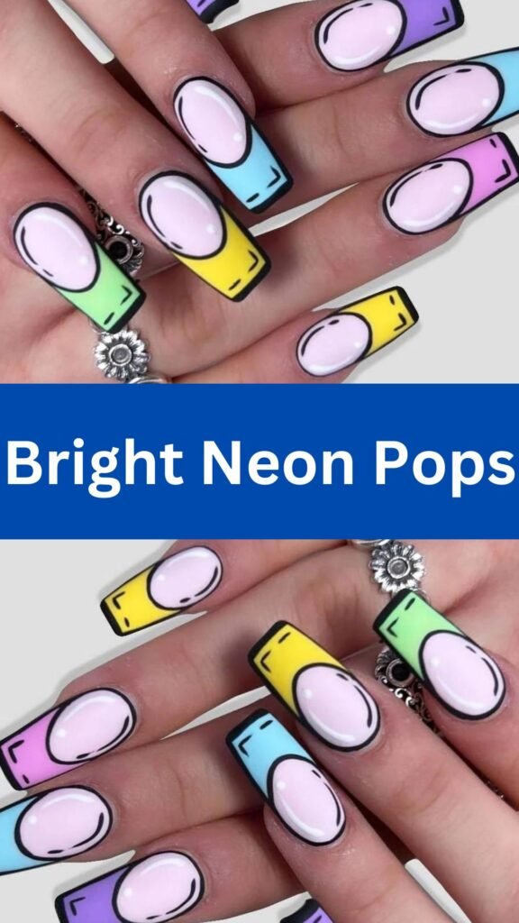 bright-neon-pops-Nail-Ideas-to-Slay-with-your-Black-Dress-nailstrends.com