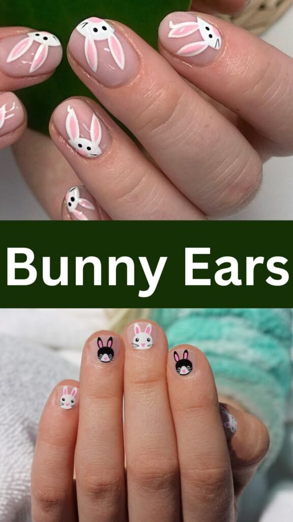 bunny-ears-Cute-Nail-Art-Designs-for-Kids-nailstrends.com