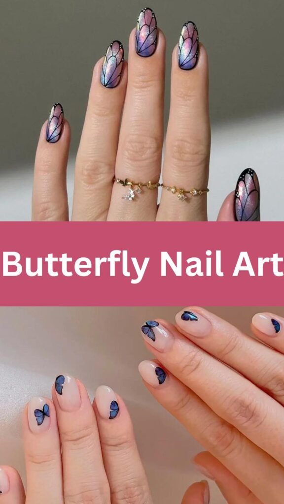 butterfly-nail-art-Trendy-Nail-Art-Ideas-for-Wedding-Party-nailstrends.com