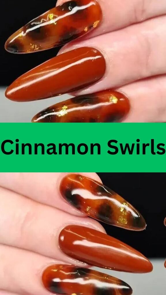 cinnamon-swirls-fall-coffin-nail-art-designs-nailstrends.com