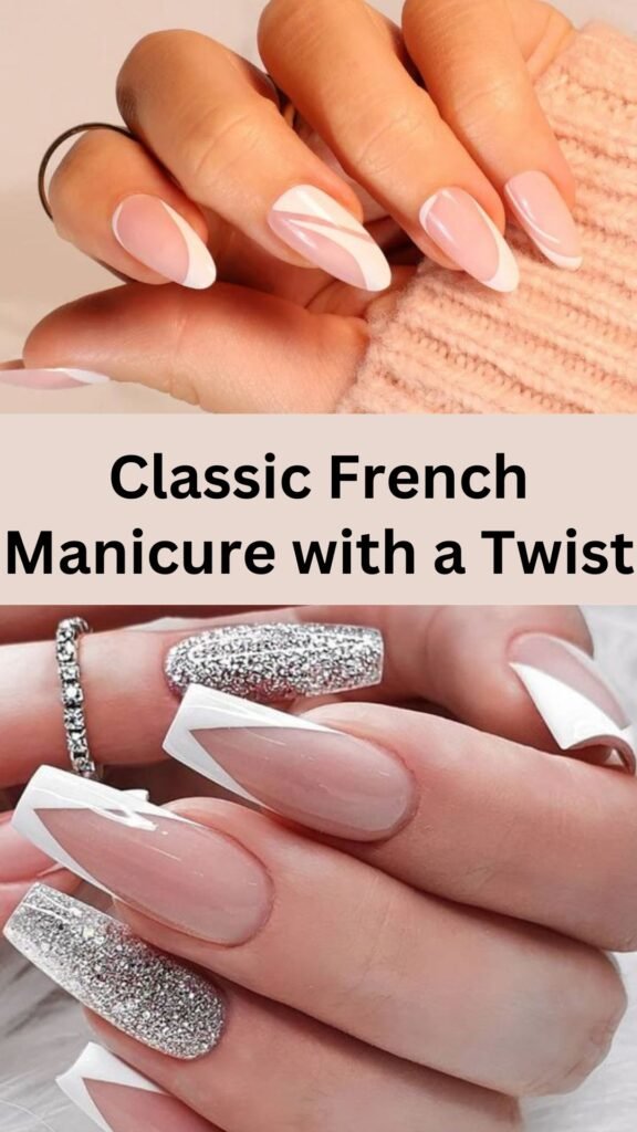 classic-french-manicure-with-a-twist-Amazing-Nail-Art-Designs-for-all-Occassions-nailstrends.com