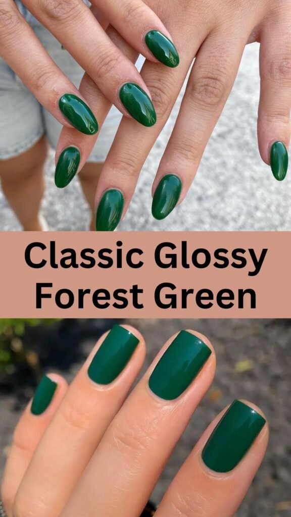 classy-glossy-forest-green-Stunning-Forest-Green-Nail-Designs-To-Try-Out-nailstrends.com