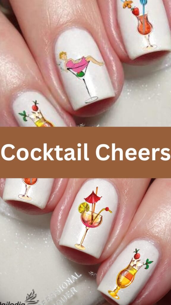 cocktail-cheers-Vibrant-Nail-Art-Designs-for-Beach-Vacation-nailstrends.com