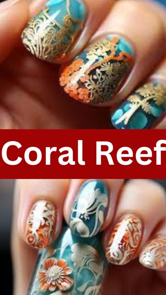 coral-reef-Vibrant-Nail-Art-Designs-for-Beach-Vacation-nailstrends.com