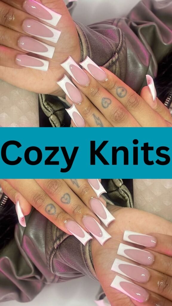 cozy-knits-fall-coffin-nail-art-designs-nailstrends.com