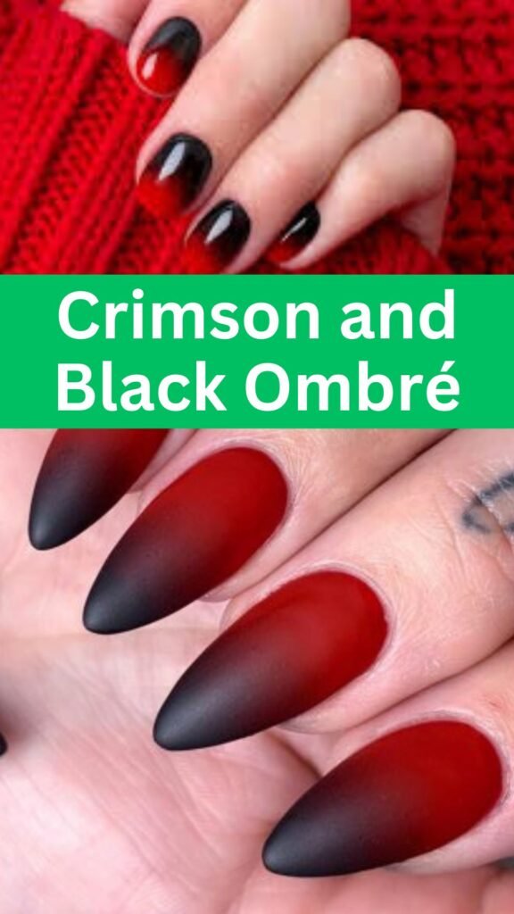 crimson-and-black-ombre-Nail-Ideas-to-Slay-with-your-Black-Dress-nailstrends.com