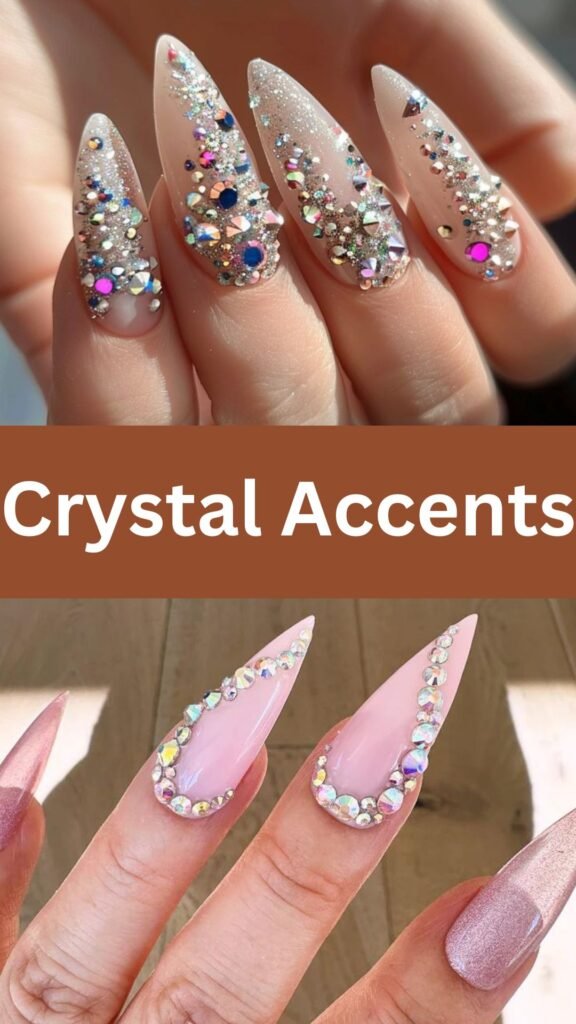 crystal-accents-Pointed-Nail-Art-Designs-to-Obsess-Over-nailstrends.com