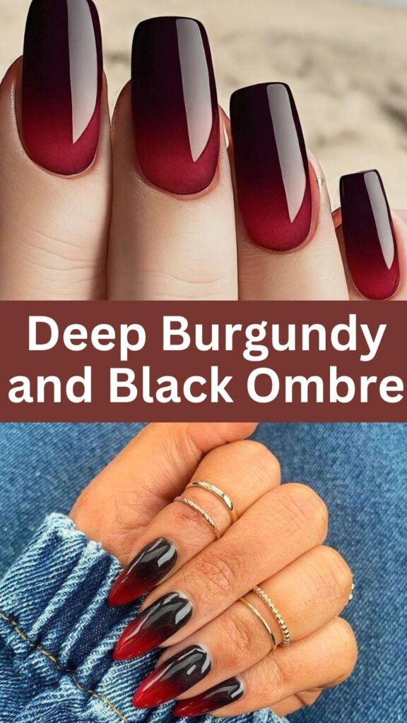 deep-burgundy-and-black-ombre-Goth-Nail-Ideas-That-Are-Better-Than-Just-Black-nailstrends.com