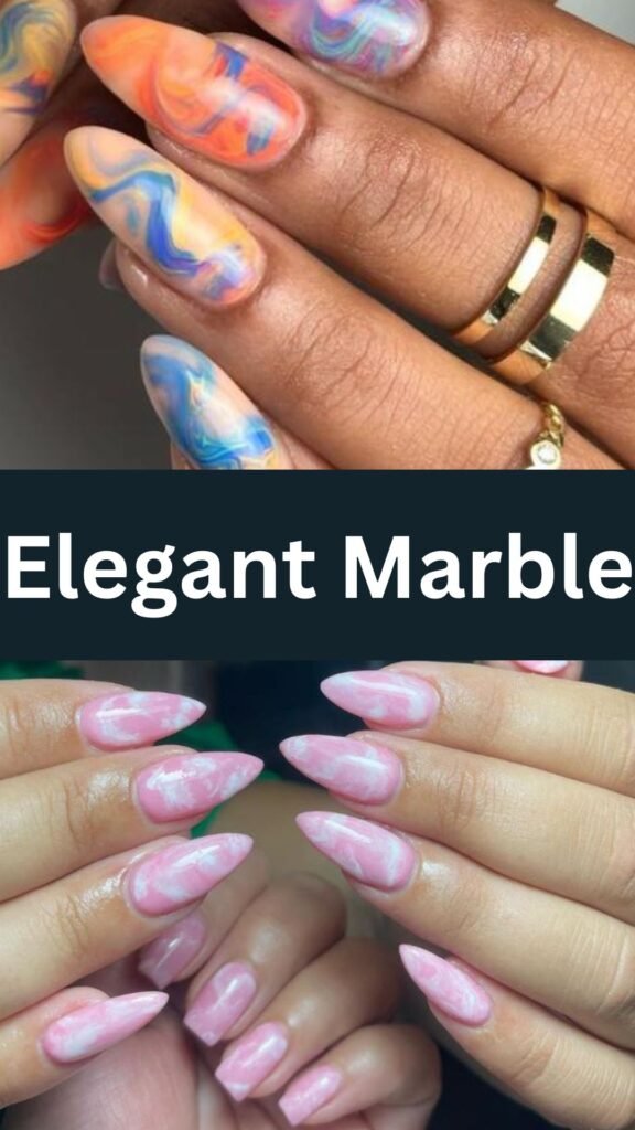 elegant-marble-Pretty-Natural-Nail-Art-Designs-for-you-nailstrends.com