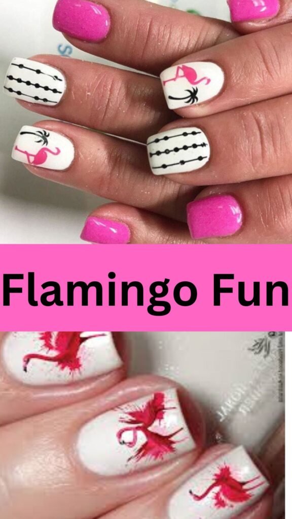 flamiingo-fun-Vibrant-Nail-Art-Designs-for-Beach-Vacation-nailstrends.com