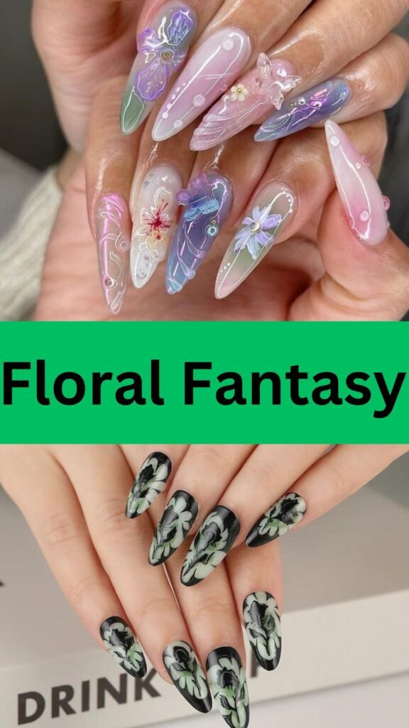 floral-fantasy-Trendy-Engagement-Nail-Art-Designs-to-Show-Off-Your-Ring-nailstrends.com