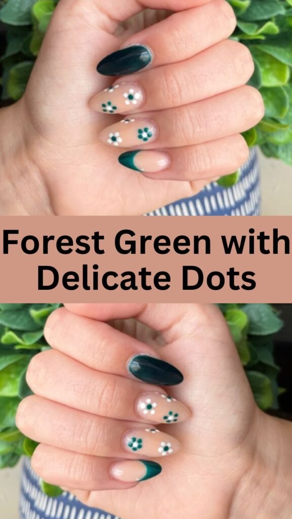 forest-green-with-delicate-dots-Stunning-Forest-Green-Nail-Designs-To-Try-Out-nailstrends.com