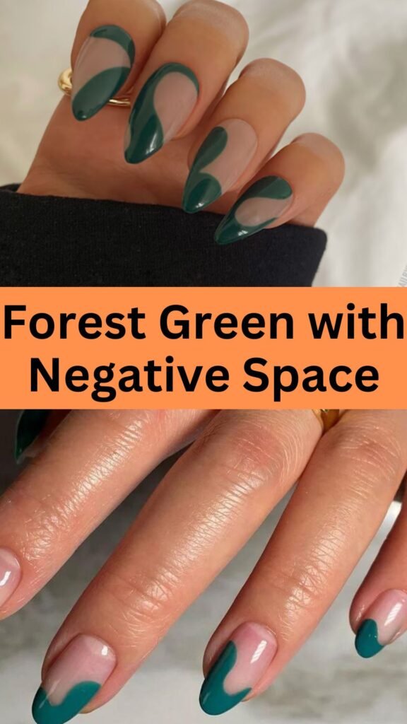 forest-green-with-negative-space-Stunning-Forest-Green-Nail-Designs-To-Try-Out-nailstrends.com