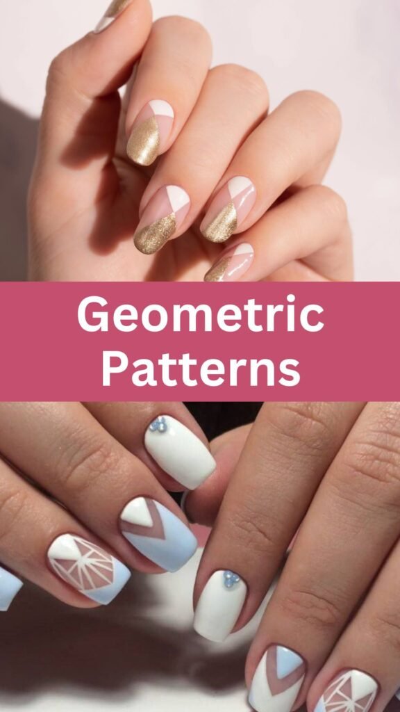 geometric-patterns-Trendy-Nail-Art-Ideas-for-Wedding-Party-nailstrends.com