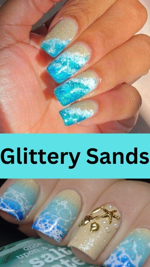 glittery-sands-Vibrant-Nail-Art-Designs-for-Beach-Vacation-nailstrends.com