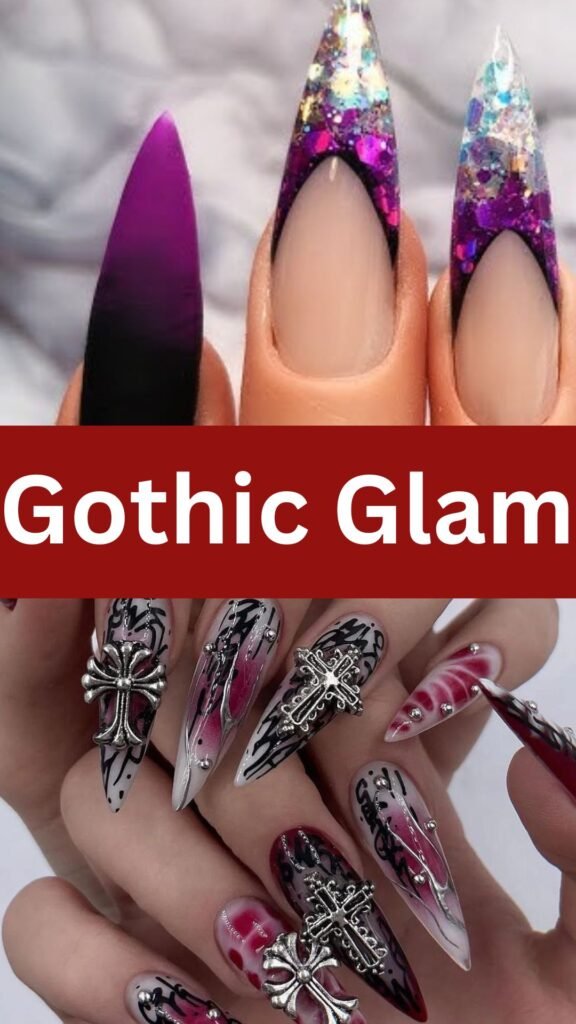 gothic-glam-Pointed-Nail-Art-Designs-to-Obsess-Over-nailstrends.com