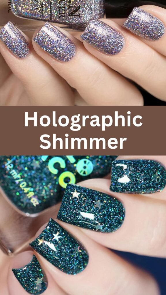 holographic-shimmer-Cutest-Party-Nail-Ideas to-Steal-the-Spotlight-nailstrends.com