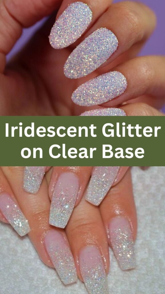 iridescent-glitter-on-clear-base-bridal-nail-with-glitter-nailstrends.com