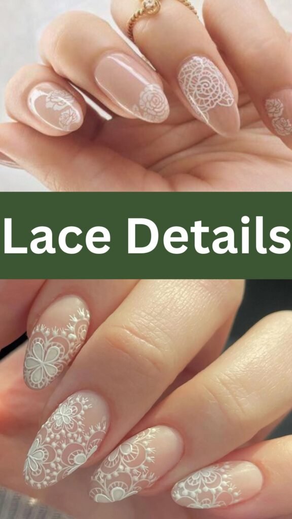 lace-details-Trendy-Nail-Art-Ideas-for-Wedding-Party-nailstrends.com