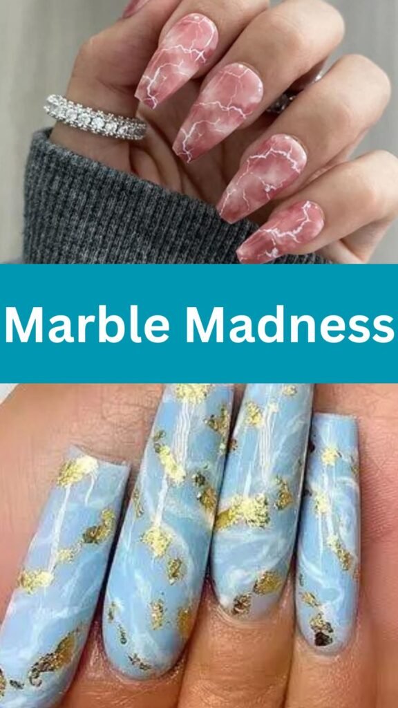 marble-madness-fall-coffin-nail-art-designs-nailstrends.com